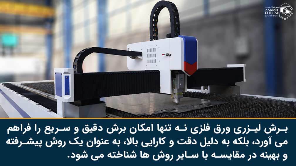 دستگاه برش لیزری در حال انجام عملیات روی ورق