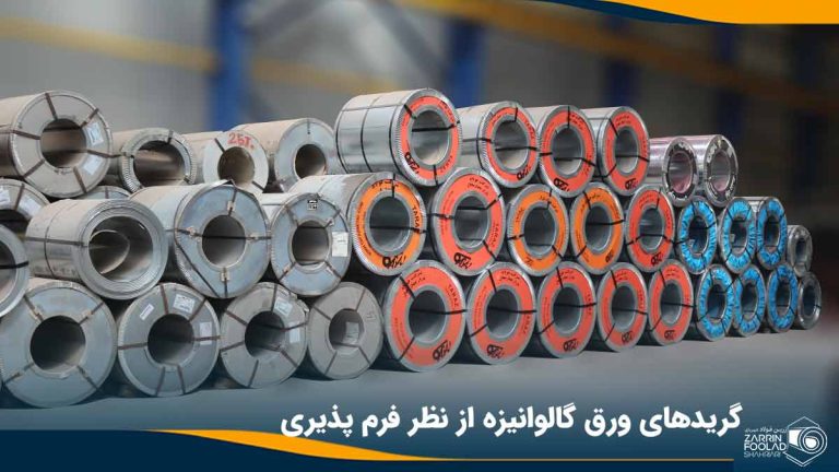 تعداد زیادی رول گالوانیزه از کارخانه های مختلف بر روی یکدیگر قرار گرفته اند و در سوله زرین فولاد شهریاری در اصفهان انبار شده اند.