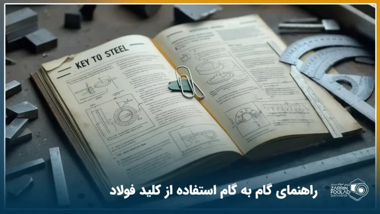 کتاب کلید فولاد باز است و قطعات فلزی در اطراف آن دیده می‌شوند.