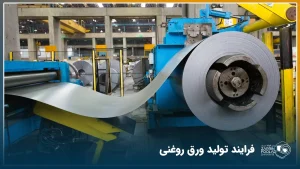 بخش پایانی خط تولید ورق روغنی جمع‌آوری رول نهایی