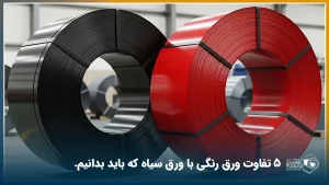 رول سیاه در سمت چب تصویر و رول قرمز جلوی آن در سمت راست تصویر قرار گرفته است.