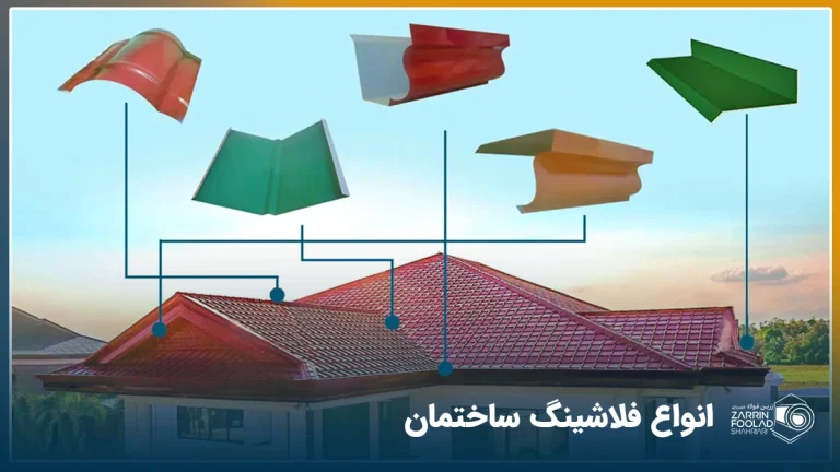 در این تصویر انواع فلاشینگ های ساختمان استفاده شده در یک منزل مسکونی به نمایش گذاشته شده است.