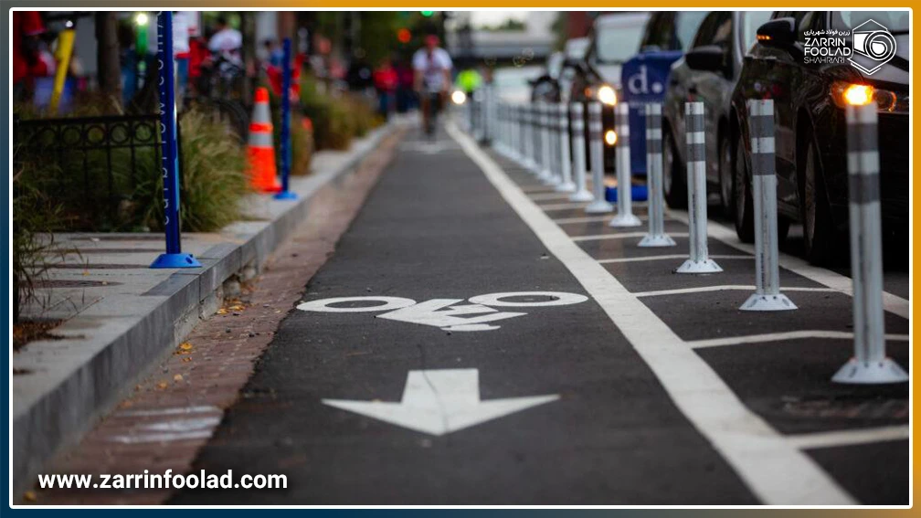 تصویر مسیر عبور دوچرخه در خیابان 