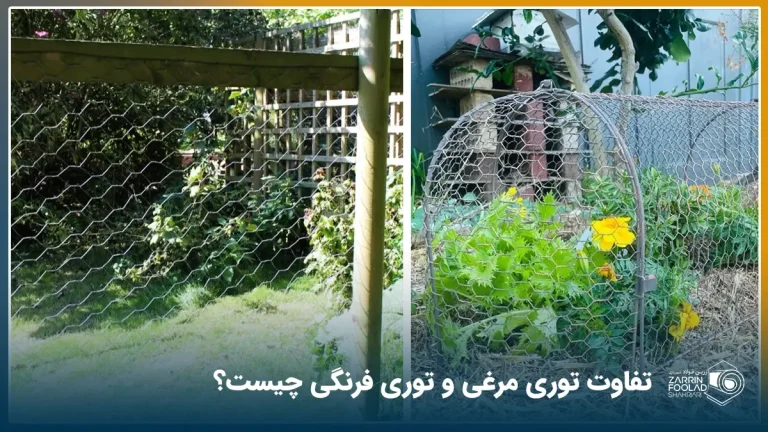 تفاوت کاربرد توری مرغی و تور فرنگی در این تصویر نمایش داده شده است.