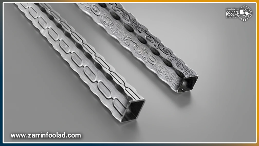 دو پروفیل کنگرهدار با طرح های متفاوت از نمایی نزدیک