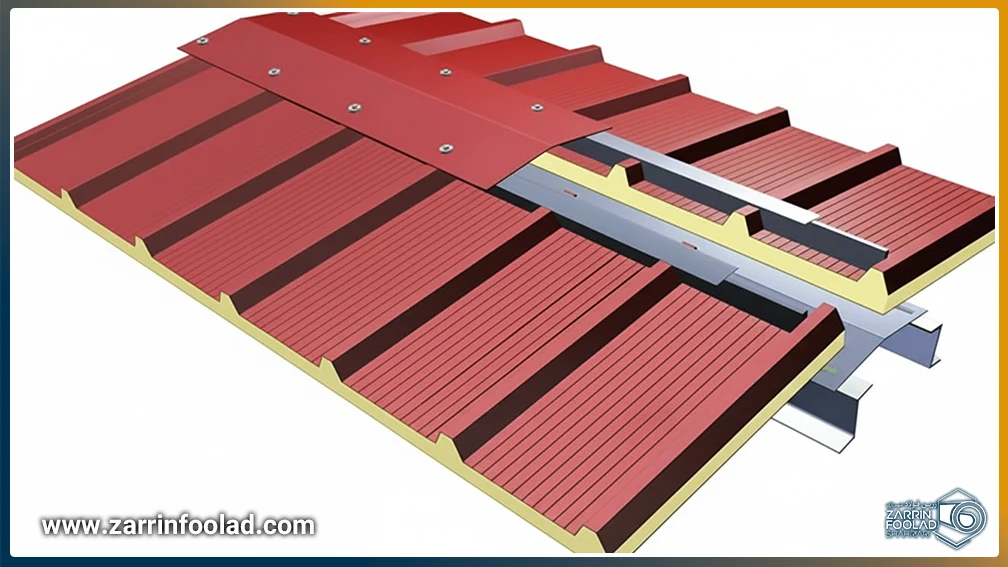 سقف اجرا شده با ساندویچ پنل