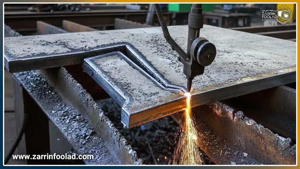 ورق کله گاوی در حال برش