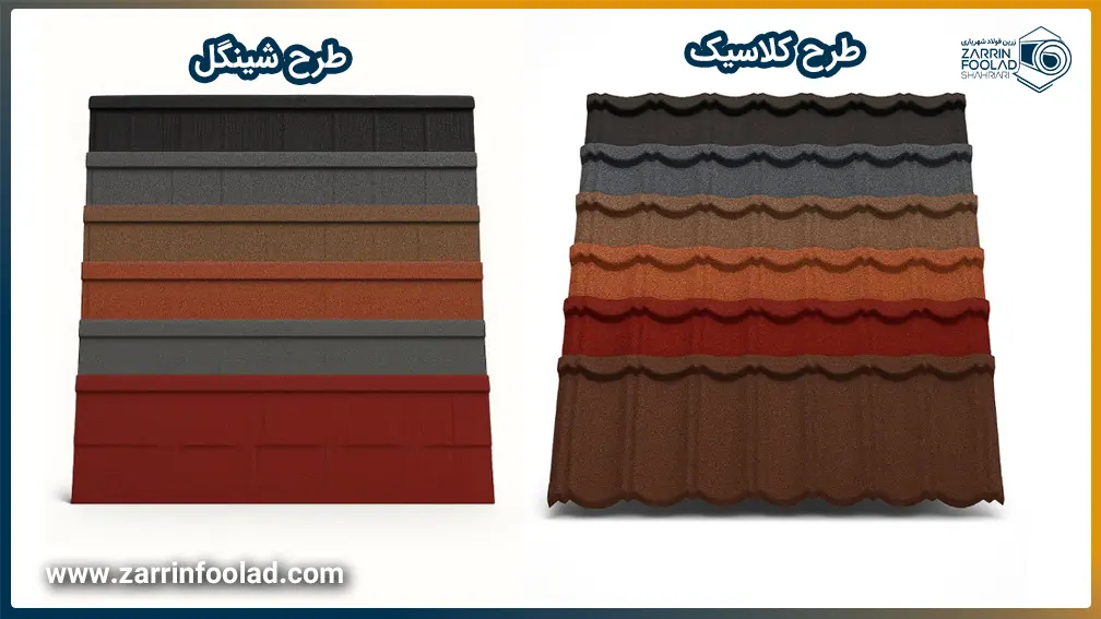 مقایسه تصویری طرح کلاسیک و طرح شینگل ورق کینگستون