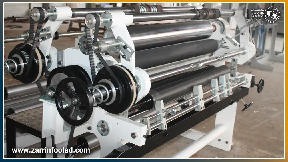 نمایی از غلتک های فولادی مورد تیاز برای تولید کاغذ