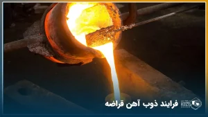 نمایی نزدیک از ذوب آهن قراضه در کوره