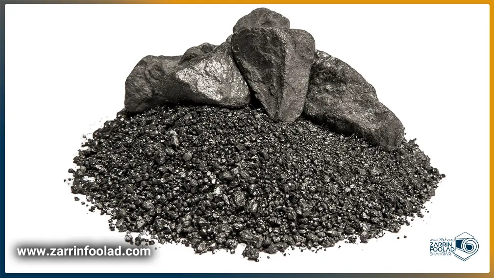 تصویر کنسانتره آهن در بک گراند سفید 