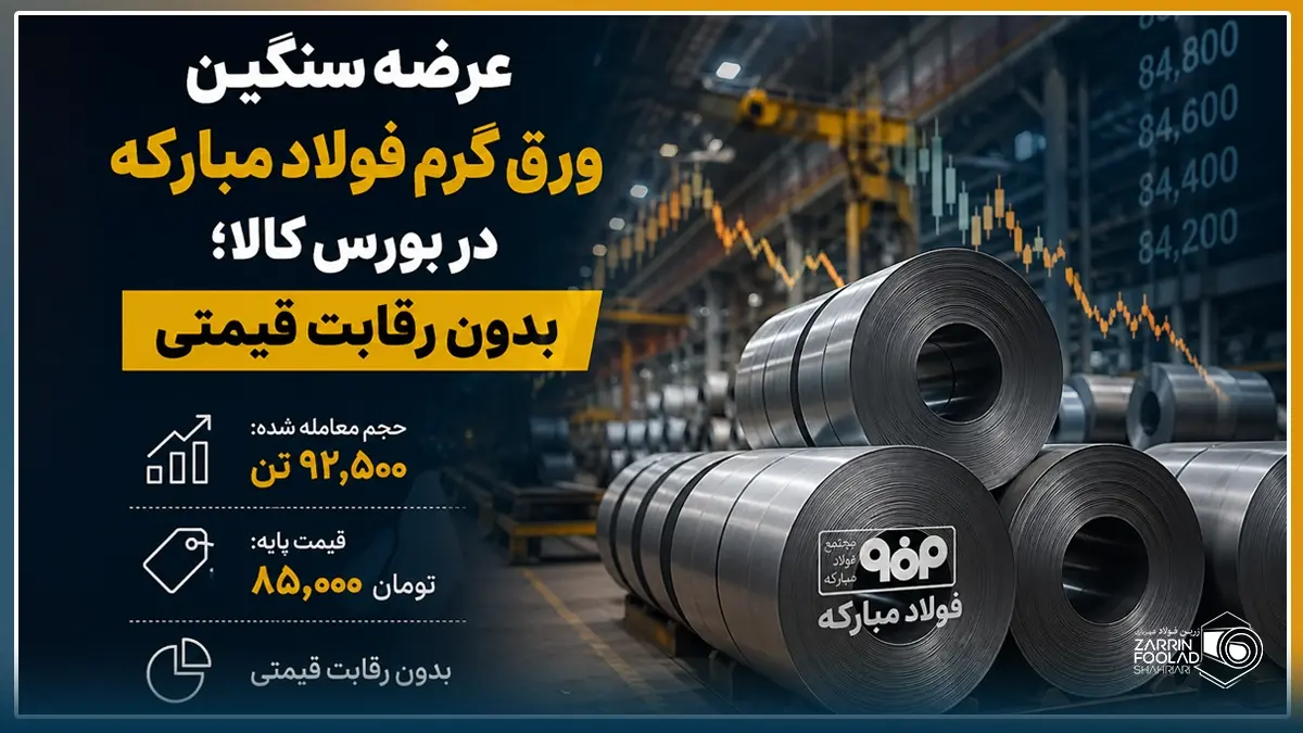 تصویری شماتیک از عرضه ورق گرم فولاد مبارکه در بورس